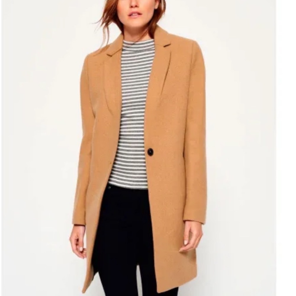 Superdry Istegade Coat Tan Wool Size Small